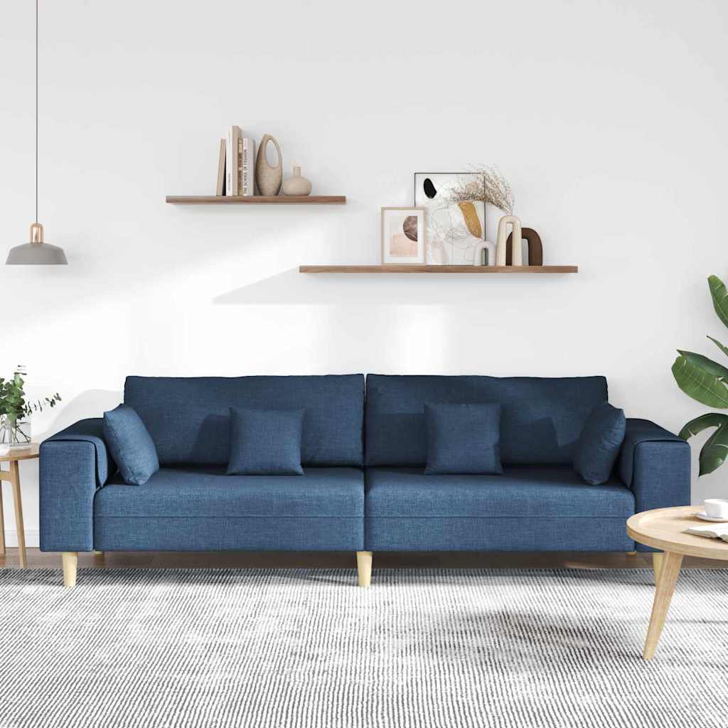 vidaXL Canapé Bleu 250 x 77 x 76 cm tissu