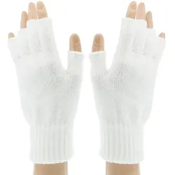 Strick-Handschuhe, weiß