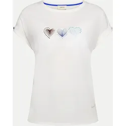 T-Shirt mit Herzen Weiß 42