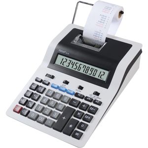 Rebell Tischrechner PDC30, Farbbanddruck, 12-stelliges LC-Display, mit Netzteil