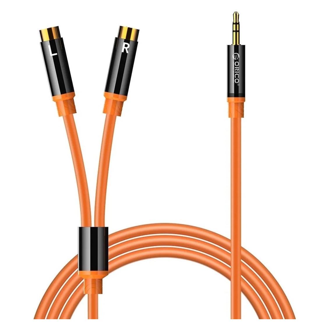 Orico Kabel Kabel audio AXRF mini jack 3.5 mm do 2x RCA żeńskiego 3 m - pomarańczowy (3 m, AUX Kabel, Cinch Kabel) (ORICO-AXRF-30-OR-BP)