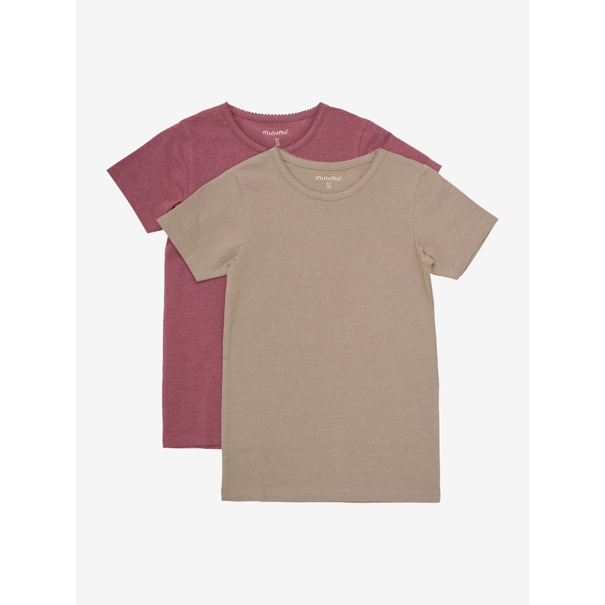 Minymo Basic 33 -t-shirt SS (2-pack) apple butter (4640) 128 3933-4640-128