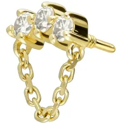 14 Karat Gold Schraubaufsatz mit Außengewinde MOISSANIT-BOGEN + KETTE