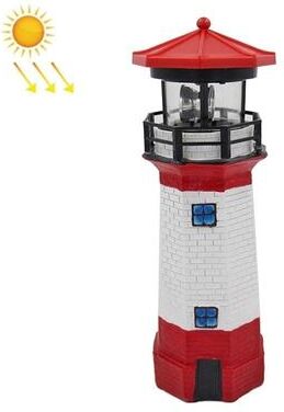 United Solar Garden Lighthouse LED Rotating Outdoor Light Weatherproof Solar Outdoor Decoration red White