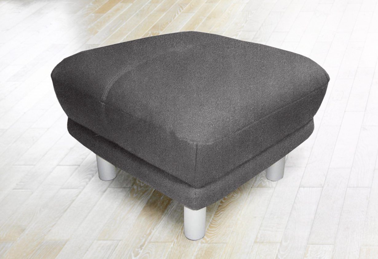 Hocker TRENDMANUFAKTUR "Cecilia, bequem und elegant", grau (anthrazit), B:66cm H:44cm T:66cm, NaturLEDER (echtes Rindsleder);Luxus-Microfaser ALCAZAR (100% Polyester);NaturLEDER: Bitte beachten Sie, dass Lederbezüge mehr Nähte aufweisen als Stoffbezüge.;K