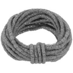 Wollkordel "Glimmer" mit Drahtkern, grau-silber, 5 mm Ø, 5 m
