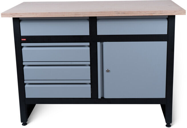 Établi STIER Basic, avec 5 tiroirs, gris (907525)