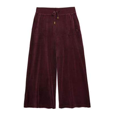 Sweathose JUICY COUTURE "WIDE LEG JOGGER GOLD HARDWARE Damen", Damen, Gr. XS, EURO-Größen, lila (winetasting), Samt, 95% Polyester, 5% Elasthan, sehr weit, Hosen Sweathose, Trainingshose Damen, Sweathose, Velour, Jogginghose mit Glitzer, Sale