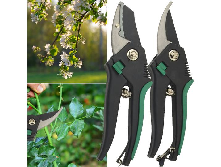 Gartenscheren-Set mit Bypass-und Amboss-Schere
