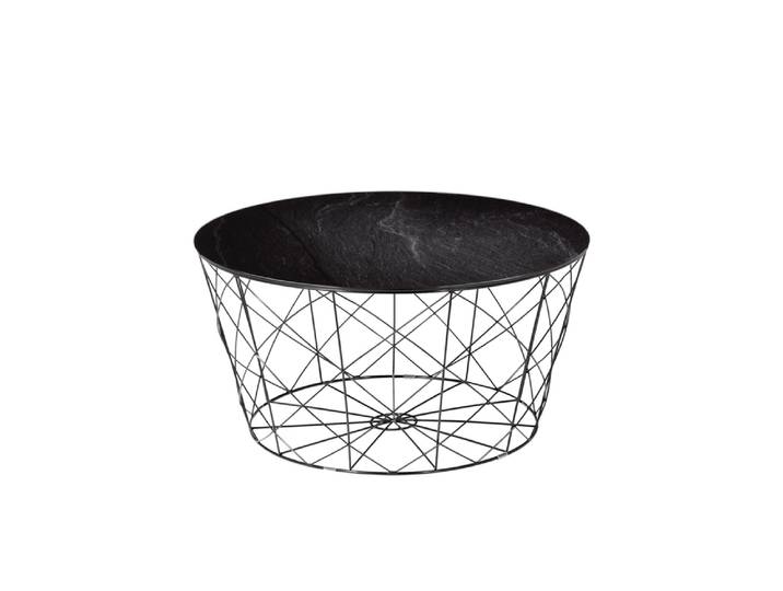 SalesFever Couchtisch mit Metallkorb Ø 80 cm