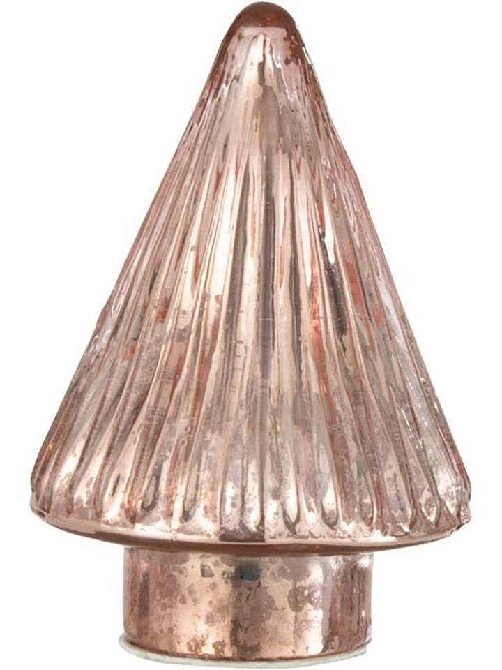 J Line LED-Dekoobjekt "Weihnachtsbaum" in Rosa - (H)12,5 x Ø 9 cm - onesize