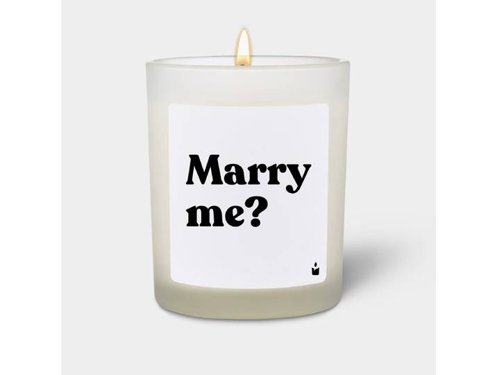 Duftkerze Weiss Woody Marry me?