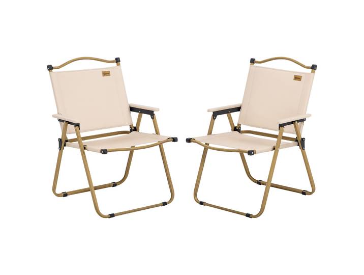 Outsunny Lot de 2 chaises de camping pliantes avec accoudoirs