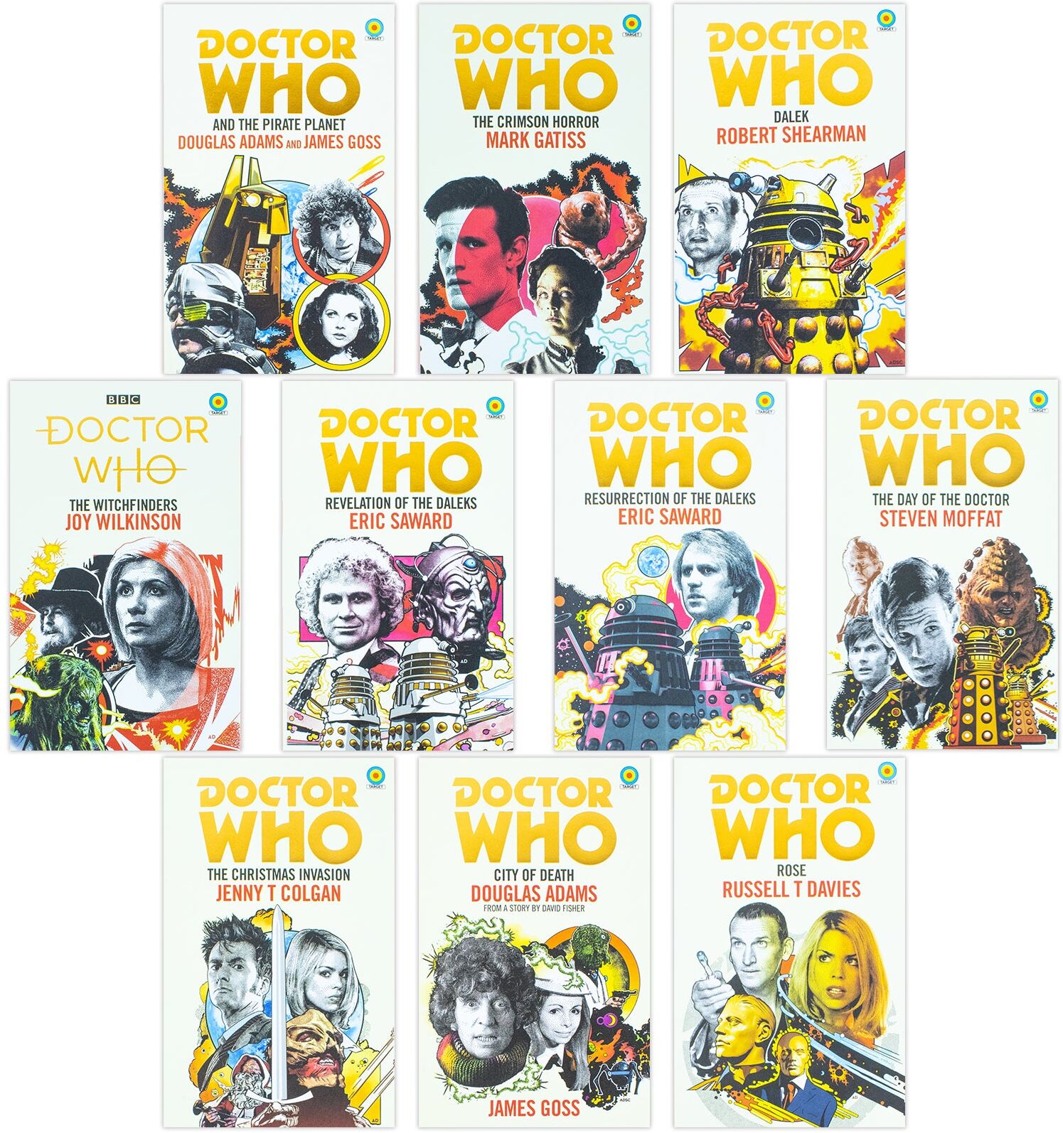 BBC Books Doctor Who: Target Collection 1-10 Books Set: The Pirate Planet, City of Death, Crimson Horror, Day of the Doctor, Dalek, Rose & More)