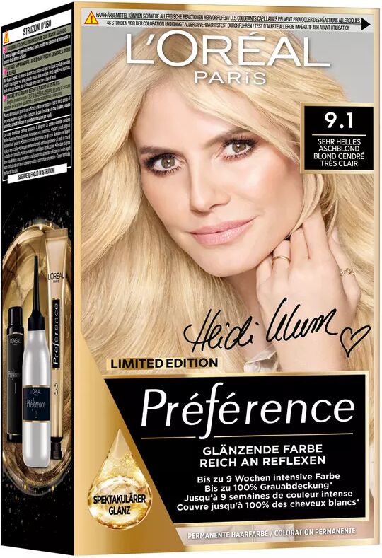 L'Oréal Paris - Préférence 9.1 Sehr Helles Aschblond, 1 Stück