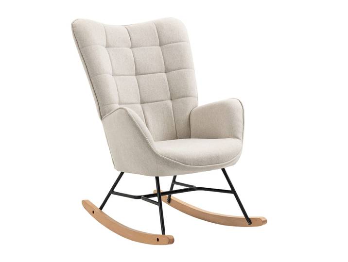 Chaise à bascule scandinave en tissu polyester beige