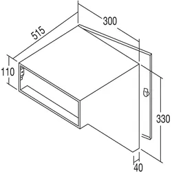 Renz, Briefkasten, Durchwurfbriefkasten schräg,300x330x515 mm,Mauerstärke 535mm,Stahl verzinkt (51.50 x 30 x 33 cm)