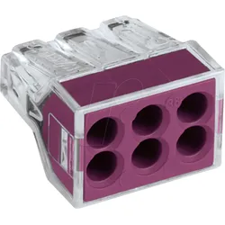 WAGO 773-106 - Verbindungsdosenklemme, 2,5 mm2, 6 Leiter, violett, transparent