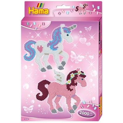 Hama 3448 - Kleine Geschenkpackung Traumpferde, Bügelperlen midi, 2000 Stück