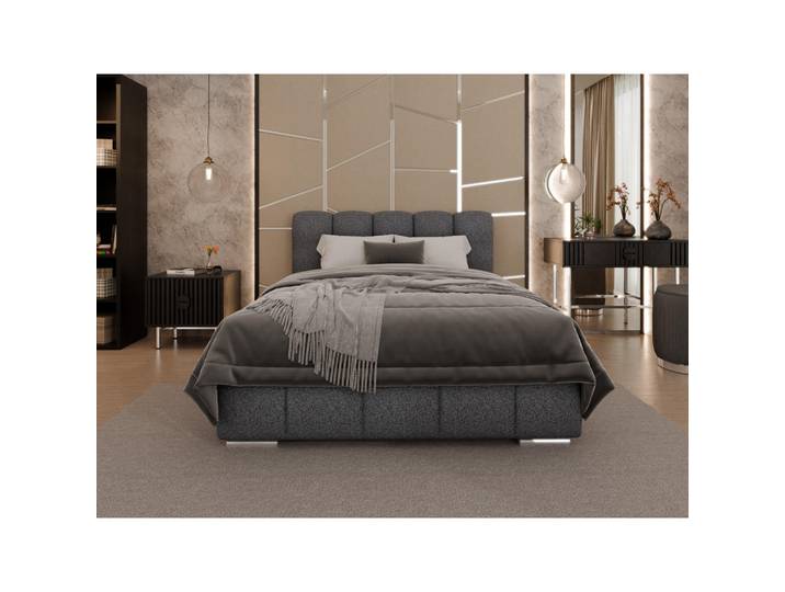 Homesy Polsterbett Zaira 140x200cm – Elegantes Polsterbett für modernen Wohnstil, Zonierte Multi-Taschen-Federkern (24cm), Graphitfarben, Holz, Mode, 120x200 cm, Schlafzimmer, Betten, Polsterbetten