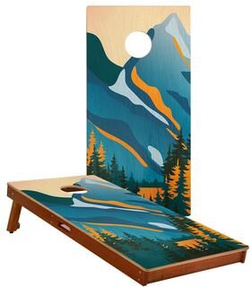 Skip's Garage Grand Teton National Park Solid Mahogany All-Weather Cornhole Boards