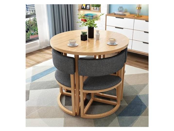 Rund Esstisch Mit 4 Stühlen,Couchtisch Und Stuhl Set,Tische Und Stühle For Den Empfang,Büro-Empfangsraum-Clubtisch,Verhandlungstisch,Platzsparende Möbel,For Esszimmer,Küche,Wohnzimmer ( Color : B )