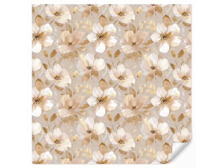 OnlyWow Tapete - Blumen - künstlerisch - Gold - 260x240 cm, Beige, Papier, Rechteckig, 260x240 cm, Tapeten & Wandverkleidungen, Vliestapeten