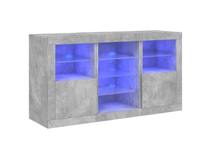 vidaXL Sideboard mit LED-Leuchten Betongrau 123x37x67 cm