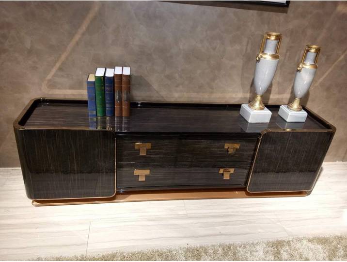 JVmoebel Kombikommode Kombikommode aus robustem Holz in Braun mit orangen Füßen (Kombikommode), Made in Europa