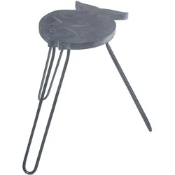 Albasia Wood Fish Stand - Greywash