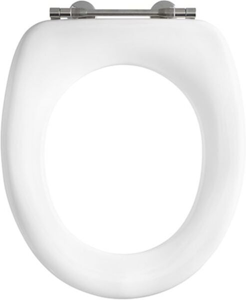 Pressalit 2000 WC-Sitz 49000-BV5999 Spezialscharnier BV5, univertikal, Edelstahl, weiß, ohne Deckel, Standard