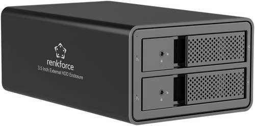 Renkforce RF-6647596 8.9cm (3.5 Zoll) Festplattengehäuse 2 Bay 3.5 Zoll USB-A (USB 3.0)