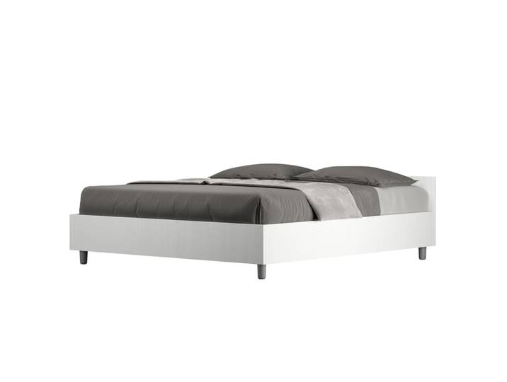Lit coffre 160x190 effet bois frêne blanc
