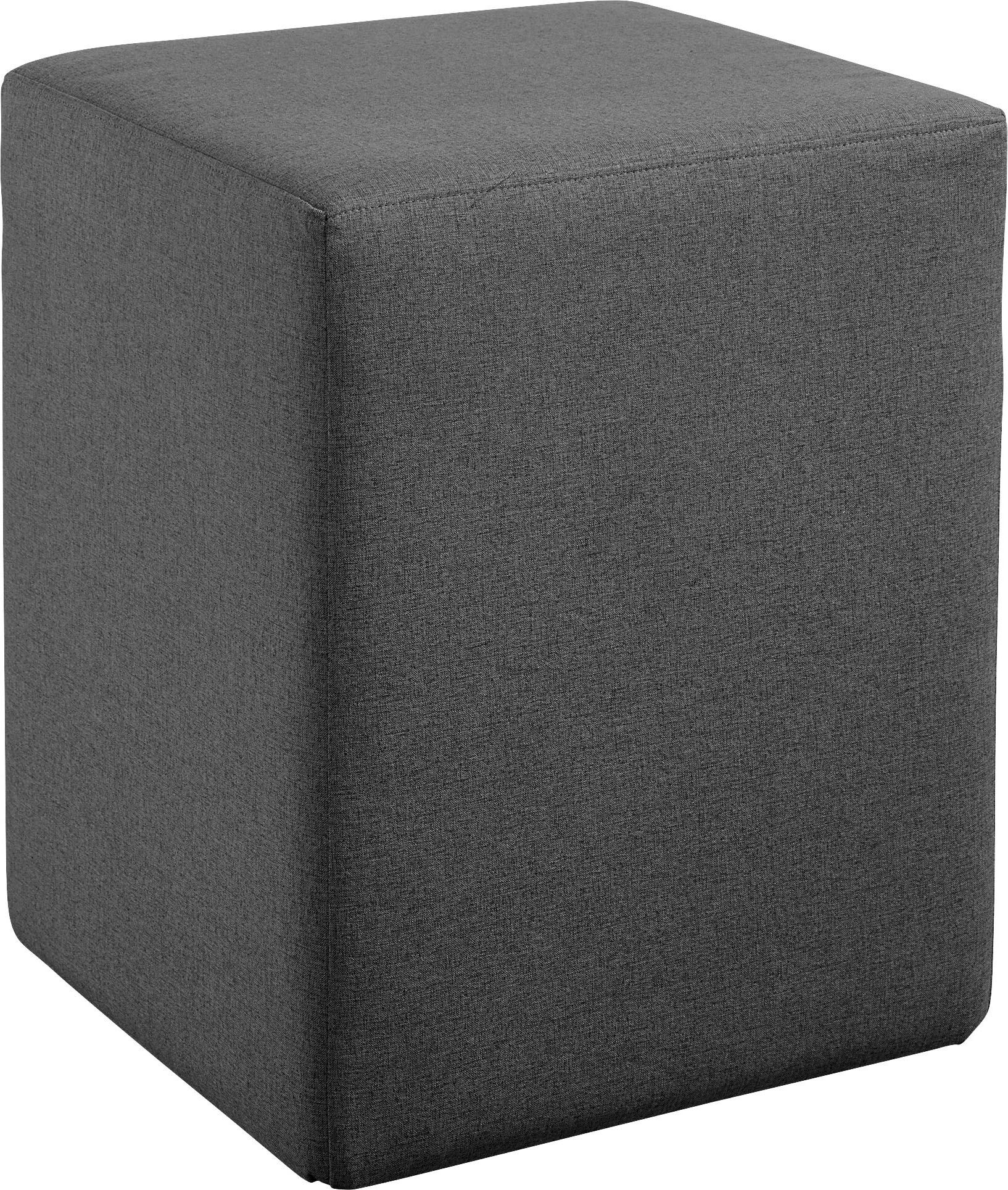 Polsterhocker MAINTAL "Kieferwald", grau (anthrazit), Struktur (100% Polyester), Hocker, Polsterhocker, eckig, Stoffbezogen anthrazit Struktur (100% Polyester)