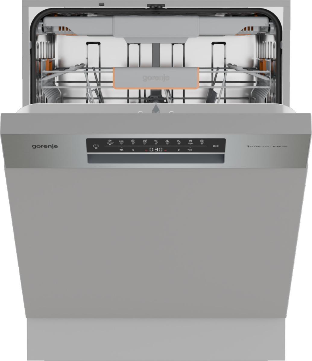 Gorenje G600 Teilintegrierbarer Geschirrspüler, 60 cm, Teilintegriert, Standardgröße (60 cm), Grau, Touchsteuerung, 3 Korb/Körbe, Zusammenklappbar