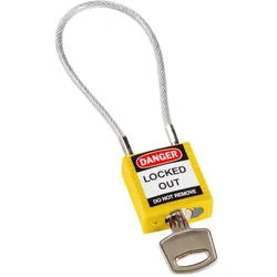 Brady, Vorhängeschloss, SafetyPadlocks-CompactCable Keyed Yellow