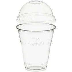 VEPATIM 250 Trinkbecher 300ml + Domdeckel mit Rundloch aus PLA
