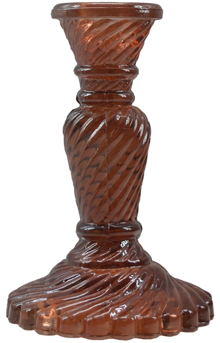 Mooss Kaanch Kandelaar - Glas - Bruin - Hoogte: 16 cm