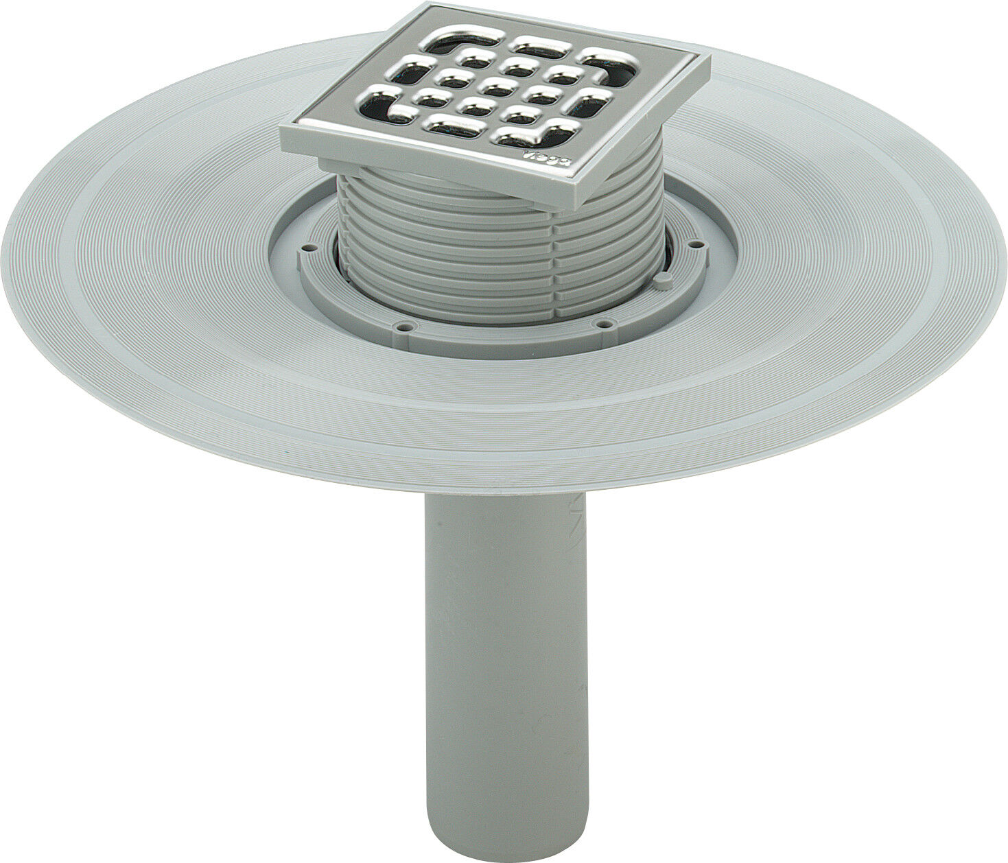 Viega balcon / terrasse Advantix 557102 DN 70, plastique gris, siphon vertical, sans siphon