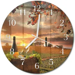 WANDUHR aus Glas Ø30 cm - Wein Natur