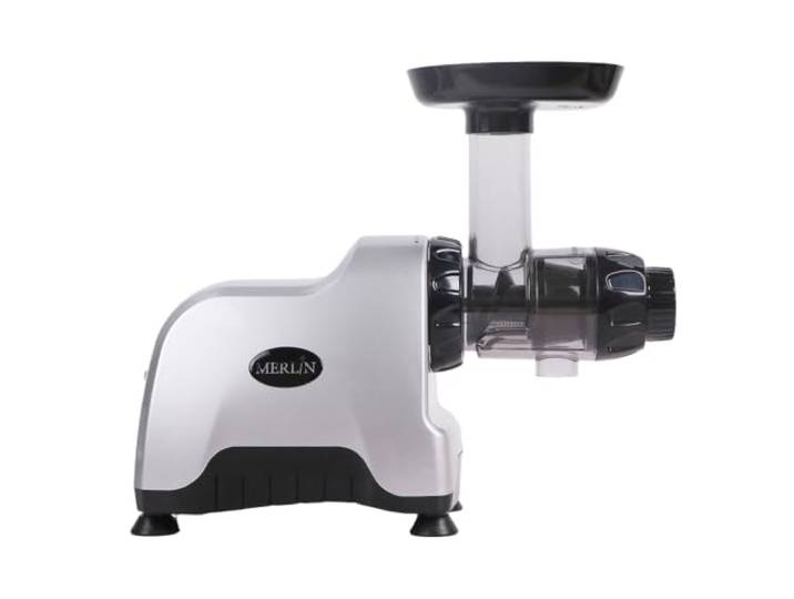 Merlin MNC300S Entsafter, horizontal, Kaltdruck, 200 W, Entsafter für Obst, Gemüse, Kräuter und Sorbet, niedrige Geschwindigkeit, kompakt, Grau