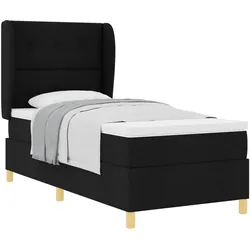 vidaXL, Boxspringbett, Boxspringbett Mit Matratze Stoff Schwarz (100 x 200 cm)