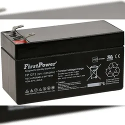 FirstPower Blei-Gel Akku FP1212 1,2Ah 12V VdS kompatibel mit Panasonic LC-R121R3PG