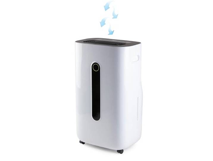 PRIMO PR580DH Déshumidificateur - Réglable automatiquement - 20L/jour - Convient pour le salon\, la chambre à coucher\, la salle de bain et la cave - Blanc