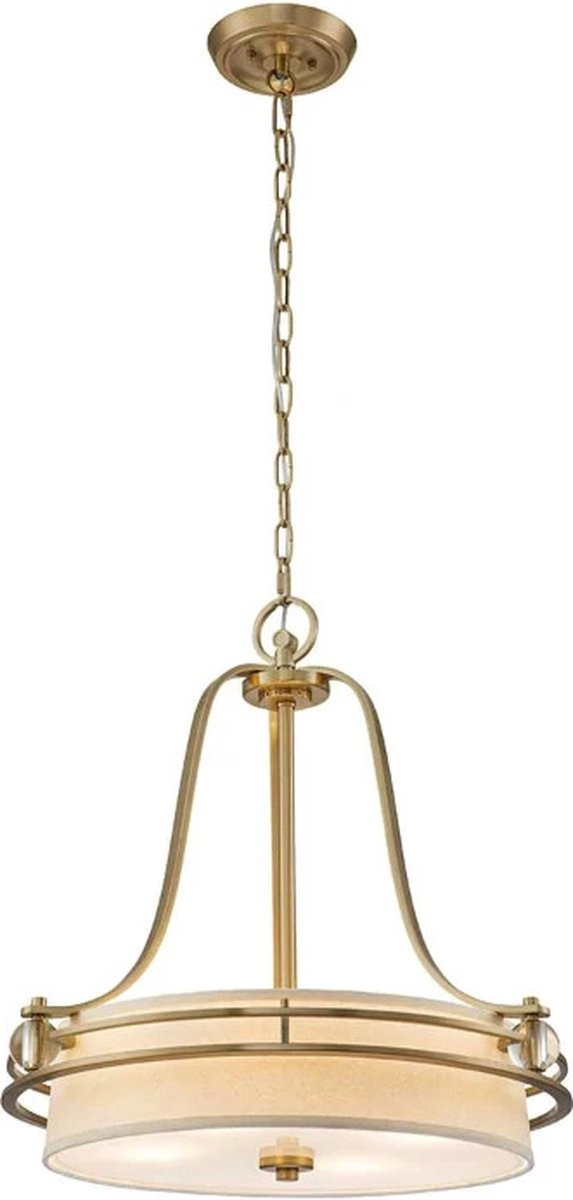 Quoizel Gotham LED Hanglamp - Geborsteld Messing - Rond