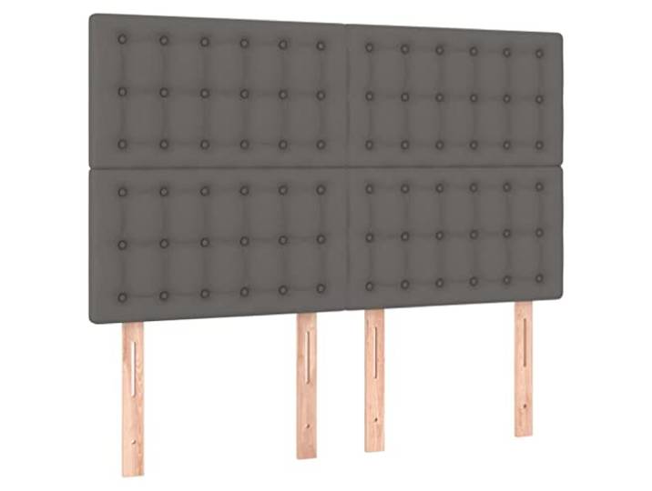 vidaXL Kopfteil Grau 144x5x118/128 cm Kunstleder