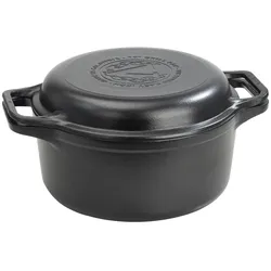 Victoria Dutch Oven Induktion Gusseisen Emailliert 27cm Topf Brot Backen 5,7L, PTFE Frei, VIC-39585, Schwarz