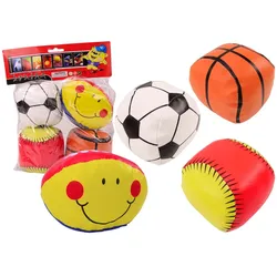Weiche Sportbälle für Basketball, Rugby, Fußball, Baseball, 4 Stück.