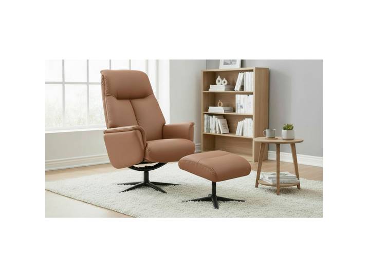 Livetastic Relaxsesselset Relavo, Braun, Metall, Echtleder, Büffelleder, 72x109x86 cm, Relaxfunktion, Wohnzimmer, Sessel, Relaxsessel