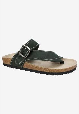 Women's Carly Sandal by White Mountain in Black Nubuck (Size 12 M)